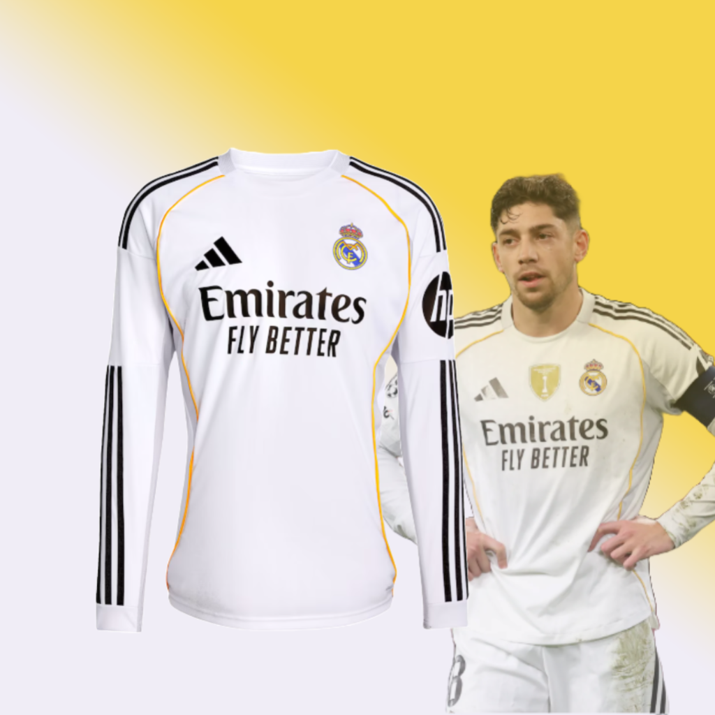 🦅 El Halcón de Los Aromos (Manga Larga) – Real Madrid Titular 2025/26 - Fede Valverde